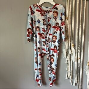 Posh Peanut Amelia Earhart Ruffle Zipper Footie